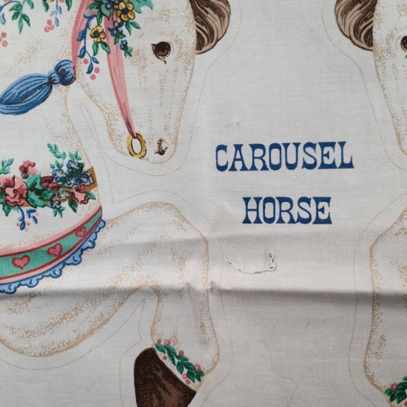 Carousel Horse/Fabric Craft Panel & Applique/2 panels VTG - Picture 4 of 7